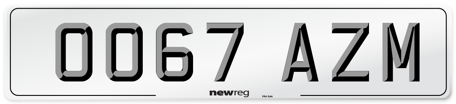 OO67 AZM Number Plate from New Reg